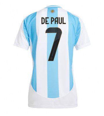 Argentina Rodrigo De Paul #7 Hjemmebanetrøje Dame Copa America 2024 Kort ærmer